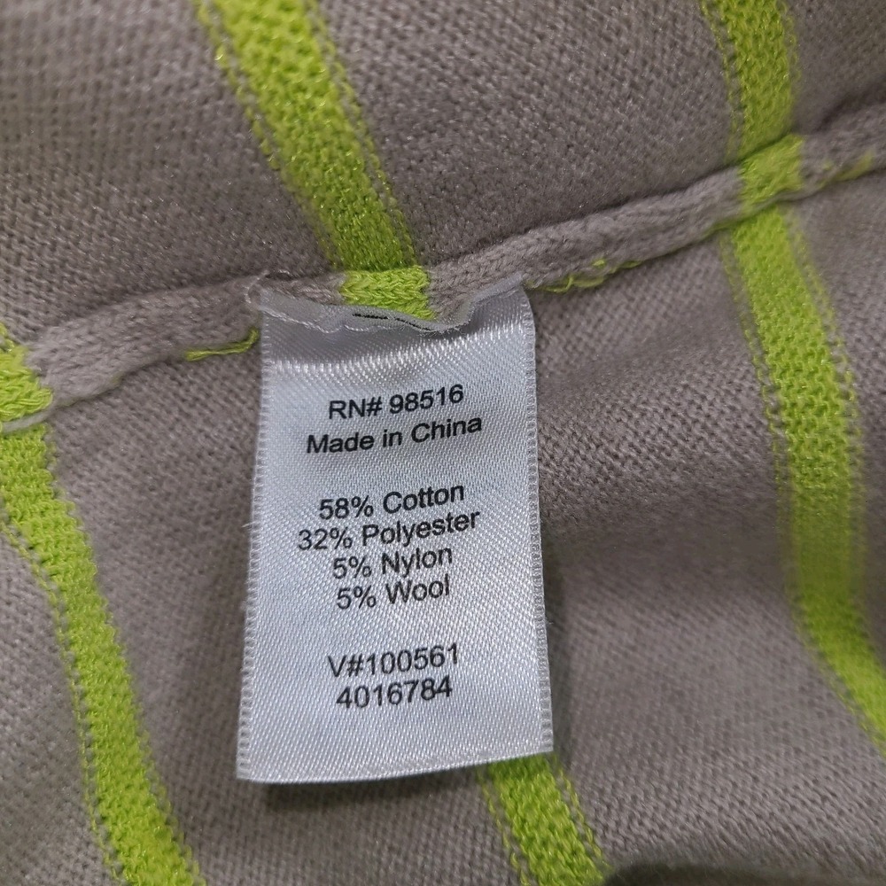 Coldwater Creek Sequin Stripe Sweater Women's XL 16 Beige Yellow Embellished - Picture 8 of 8